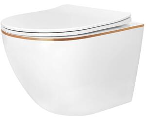Set vaso WC CARLO Mini Flat + bidet CARLO Mini White Gold Edge