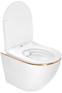 Set vaso WC CARLO Mini Flat + bidet CARLO Mini White Gold Edge