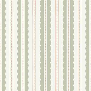 Carta da parati Strisce ondulate verde chiaro con puntini, Parati geometrica classici, Parati geometrica a righe classici, a01185v3 : Uwalls.it