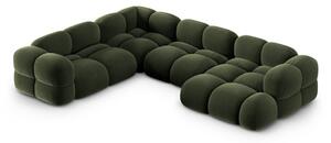 Divano angolare verde (con penisola a sinistra/a U) con rivestimento in velluto Loretto – Cosmopolitan Design