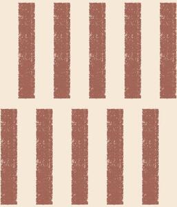 Carta da parati Righe verticali color terracotta su sfondo chiaro, Parati unica, a01189v1 : Uwalls.it