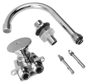 Pedale per controllo a pedale - Rubinetto da cucina - Ottone resistente - Flusso d'acqua rapido - Tubo flessibile - Design senza contatto