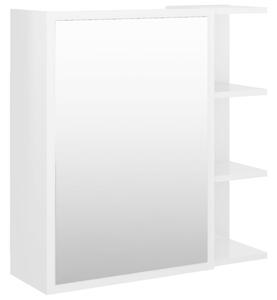 Mobile Bagno Specchio Bianco Lucido 62,5x20,5x64cm Multistrato