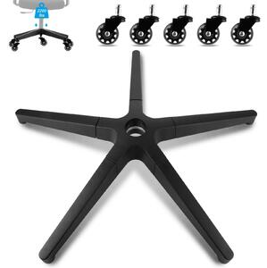 Omgoods - Poggiapiedi per sedia da ufficio, 70 cm - Base robusta con capacità di carico fino a 1000 kg - Struttura in metallo a cinque punte - Montaggio semplice - Include 5 ruote e viti - Base per sedia