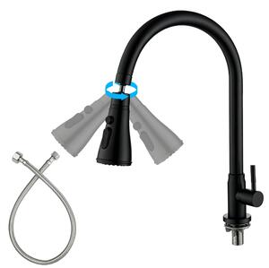 Solidchoice - Rubinetto da cucina ad arco alto per acqua fredda, finitura nera opaca