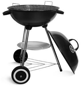 Omgoods - Barbecue a carbone portatile con coperchio e ruote - Ideale per l'uso all'aperto