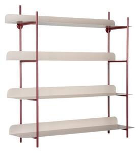 Mensola burgundy/grigia in metallo con ripiani multipli 60 cm Reina Cuatro – PT LIVING