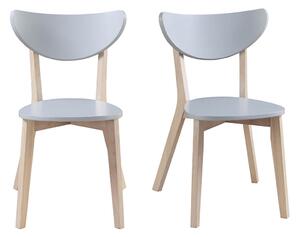 Set di 2 sedie design grigio - piedi in legno - LEENA