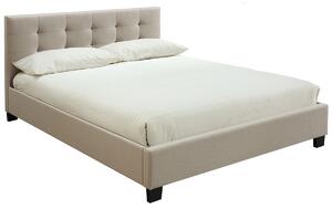 Letto 160 x 200 imbottito lino beige MARQUISE