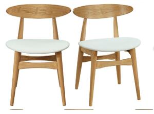 Set di 2 sedie in legno chiaro e bianco WALFORD