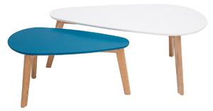 Tavolini bassi scandinavi bianco e blu anatra lotto di 2 ARTIK