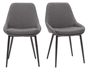 Set di 2 sedie in tessuto grigio chiaro HOLO