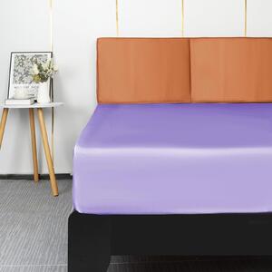 Solidchoice - Lenzuolo con angoli, in raso, realizzato in morbido poliestere di alta qualità, adatto per materassi con altezza di 36 cm (lilla chiaro, 180x200 cm)