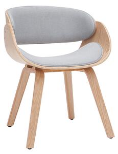 Sedia design in tessuto grigio e legno chiaro BENT