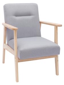 Poltrona scandinava grigio chiaro e legno ABYSS