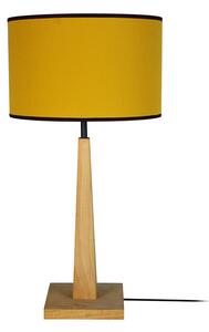 Lampada da tavolo paralume e base legno chiaro colore giallo NIDRA