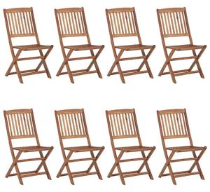 Sedie da Giardino Pieghevoli 8 pz con Legno Massello di Acacia