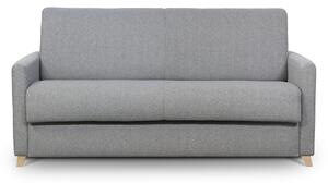 Divano letto 3 posti scandinavo grigio chiaro con materasso 18 cm SKANDY