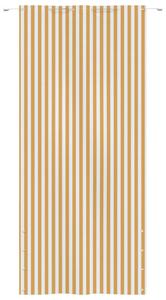 Paravento per Balcone Giallo e Bianco 120x240 cm Tessuto Oxford