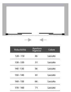 Porta Parete Doccia 120 Cm 2 Ante Scorrevoli In Cristallo Trasparente 6mm H190 Dorini Linux Bianco