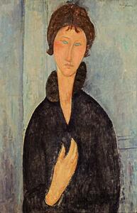 Riproduzione Woman with Blue Eyes c 1918, Amedeo Modigliani