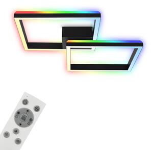 BRILONER - Lampada da soffitto RGB, lampada da soffitto retroilluminata a LED, dimmerabile, temperatura colore regolabile, cornice LED RGB, telecomando, nero