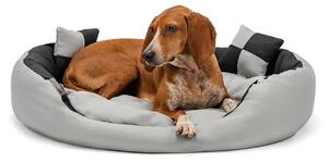 Lettino per cani lionto, elegante cesto per cani 4 in 1, idrorepellente, antigraffio e di facile manutenzione, 85x70 cm, grigio/nero
