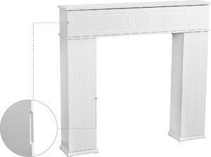 Mobile decorativa per la trasformazione di un camino – Cornice per camino con spazio contenitivo e ripiani – Stile antico – MDF – 6-9 vani – 100×107×18 cm – Bianco