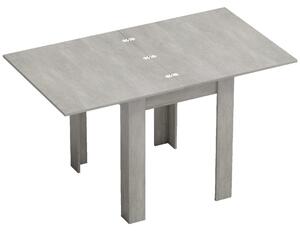 HOMCOM Tavolo da Pranzo Allungabile per 4-6 Persone in Legno e Acciaio, 140x80x77.5 cm, Grigio e color Legno | Aosom Italy