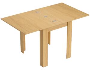HOMCOM Tavolo da Pranzo Allungabile per 4-6 Persone in Legno e Acciaio, 140x80x77.5 cm, Color Legno | Aosom Italy