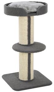 PawHut Tiragraffo gatto multi-attività albero per gatti 81cm con cuscino colonna in sisal Agnello cashmere grigio|Aosom