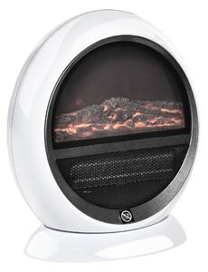 HOMCOM Camino Elettrico da terra con Effetto Fiamma Regolabile e finestra frontale trasparente, Ruotabile e Portatile,1500W, Bianco | Aosom Italy