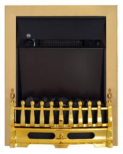 HomCom Camino Elettrico 2000W da Incasso o da Terra con Effetto Fiamma, in Plastica e Metallo, 48.2×18.5×59.2cm, finitura oro | Aosom Italy