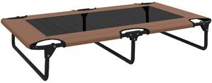 PawHut Letto per Cani Grandi Pieghevole con Tessuto a Rete da Interno ed Esterno, 107x61x20 cm, Marrone | Aosom Italy