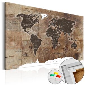Quadro Di Sughero - Wooden Mosaic [cork Map] 60x40cm Erroi