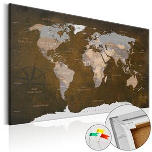 Quadro Di Sughero - Cinnamon Travels [cork Map] 90x60cm Erroi