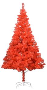 Albero di Natale Preilluminato con Palline Rosso 180 cm PVC