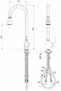 Apell Miscelatore Cucina con Doccetta estraibile Rubinetto Monocomando a Canna Alta colore Cromo - APL7090DCCR