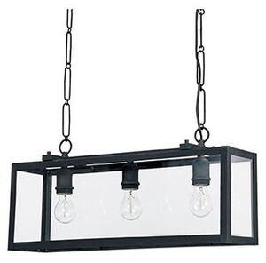 Lampada a sospensione igor montatura in metallo verniciata bianca o nera disponibile in 3 misure, colore nero, dimensione 3 luci