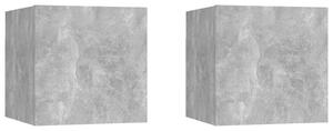 Comodini Grigio Cemento 2 pz 30,5x30x30 cm in Truciolato