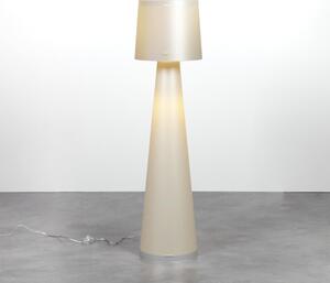 Lampada da terra diva in polipropilene bianco perla. particolari in metacrilato antiriflesso. base in metallo verniciato bianco