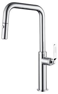 IMEX Rubinetto Cucina Miscelatore con Doccetta Estraibile Monocomando colore Cromo - GCE027 Niza