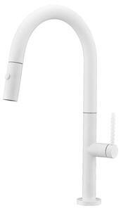 IMEX Rubinetto Cucina Miscelatore con Doccetta Estraibile Monocomando colore Bianco - GCE017/BL Samoa