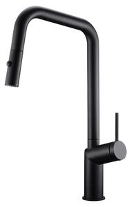 IMEX Rubinetto Cucina Miscelatore con Doccetta Estraibile Monocomando colore Nero Opaco - GCE024/NG Bonn