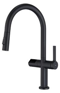 IMEX Rubinetto Cucina Miscelatore con Doccetta Estraibile Monocomando Digitale colore Nero - GCE021/NG Turin