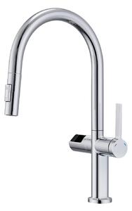 IMEX Rubinetto Cucina Miscelatore con Doccetta Estraibile Monocomando Digitale colore Cromo - GCE021 Turin