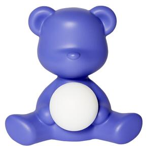 Qeeboo teddy girl lampada da tavolo a led disegnata da stefano giovannoni, colore violet