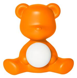 Qeeboo teddy girl lampada da tavolo a led disegnata da stefano giovannoni, colore orange