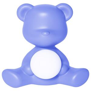 Qeeboo teddy girl lampada da tavolo a led disegnata da stefano giovannoni, colore light blue