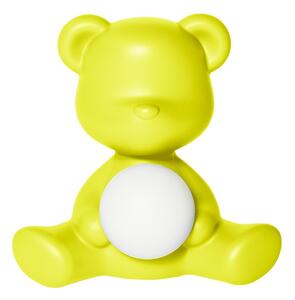 Qeeboo teddy girl lampada da tavolo a led disegnata da stefano giovannoni, colore lime